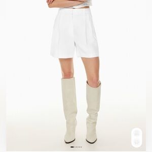 Aritzia White Effortless Linen Shorts